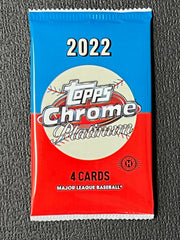 SINGLE Pack of 2022 Topps Chrome Platinum Anniversary Baseball Hobby Box