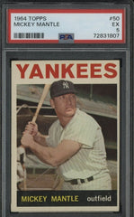 1964 Topps #50 Mickey Mantle New York Yankees HOF PSA 5 EX