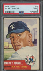 1953 Topps #82 Mickey Mantle New York Yankees HOF PSA 2