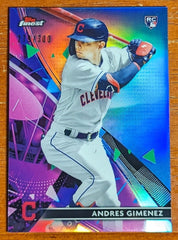 2021 Topps Finest-Andres Gimenez #10 Sky Blue Refractor 279/300 Rookie Card