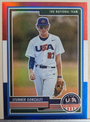 2023 Panini USA Baseball Stars & Stripes -- Red White & Blue #8  Stunner Gonzales