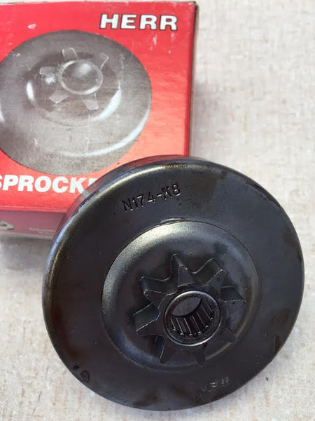 N174-K8 Herr Sprocket 1/4" 8 tooth. McCulloch Mini Mac, Mini Mac 6, 25, 30, Power Mini Mac 35, MM-3AS, MAC6, PM6A, Super Pro 40