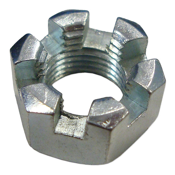 5/8"-18 Slotted Hex Castle Nut Zinc Plated Fine Thread - Go Kart