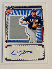 2024 Panini USA Stars And Stripes Christian Moore Patch Auto /199 SS-CM