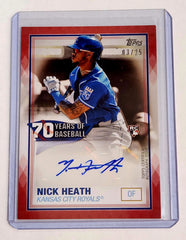 2021 Topps Nick Heath 70 Years of Baseball Red Auto /25 Rookie 70YA-NH