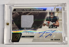 2023 Panini Zenith Tre Tucker Rookie Dual Color Patch Auto /299 #237 Las Vegas Raiders