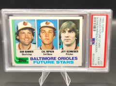 1982 Topps ORIOLES FUTURE STARS Bob Bonner / Cal Ripken / Jeff Schneider PSA 6 MT #21