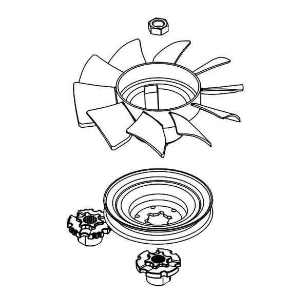 Fan/Pulley Kit for RedMax / Husqvarna 577227701, 577227702, 597561601, 597561602 Transmissions