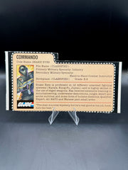 GI Joe Commando Snake Eyes V1 File Card 1982