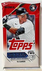 SINGLE PACK of 2023 Topps Series 2 Baseball Blaster Box (14 cards/pack)