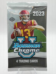 SINGLE pack of 2023 Bowman Chrome University Football Hobby Box (4 cards per pack)