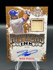 2024 Leaf Lumber Baseball MIKE PIAZZA HITTERS INK GAME USED BAT RELIC & AUTO /25