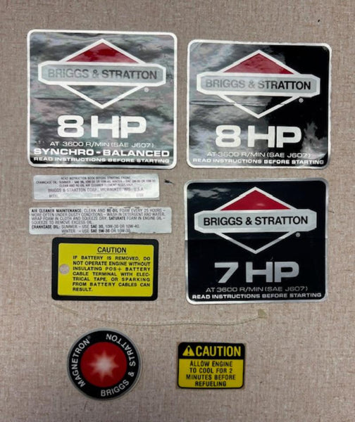 491182 Decal Kit 7 & 8 HP Briggs and Stratton NOS