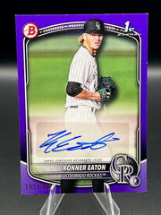 2025 Bowman Baseball Konner Eaton 1st Bowman Purple Auto /250 Rockies