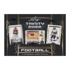 2022 Leaf Trinity Football Hobby Box contains 5 Autographed Cards