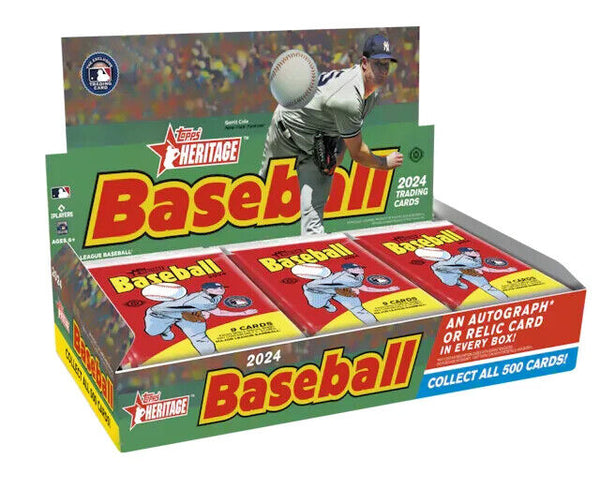 2024 Topps Heritage Baseball Hobby Box Factory Sealed (24 packs, 9 cards per pack)