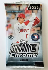 SINGLE PACK of 2022 Topps Stadium Club Chrome Baseball Hobby Pack (6-CARDS PER PACK)