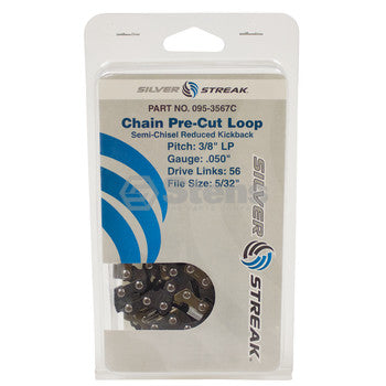 STENS 095-3567C  Chain Loop Clamshell 56 DL / 3/8" LP, .050, S-Chis Reduced Ki