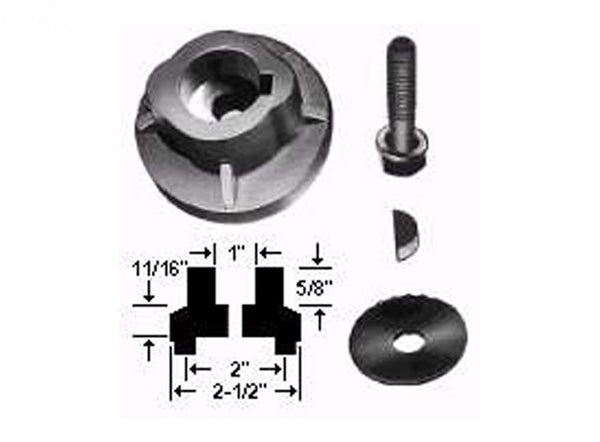 Rotary 1184. ADAPTOR ASSEMBLY BLADE 1"