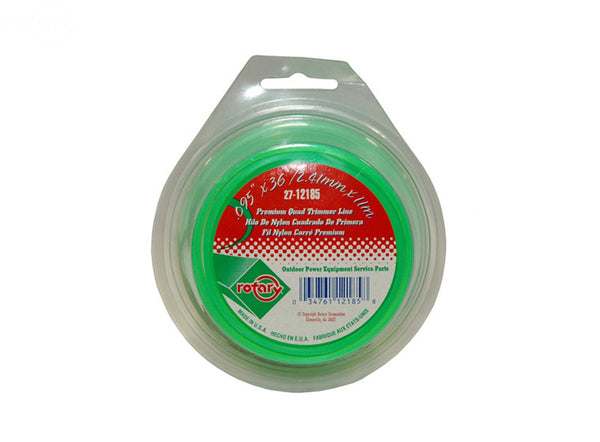 Rotary 12185. LINE TRIMMER .095 36' LOOP QUAD GREEN