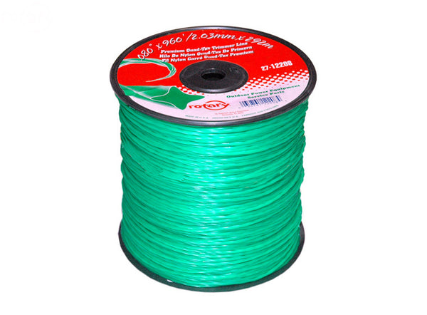 Rotary 12208. LINE TRIMMER .080  960' MED SPOOL QUAD-TEX TWIST GREEN