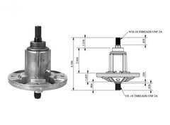 Rotary 12495. SPINDLE ASSEMBLY FOR JOHN DEERE GY20592, GY20867, GY21099.  Stens 285-883.
