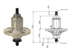 Rotary 12910. SPINDLE ASSEMBLY FOR JOHN DEERE GY21098, GY20454, GY20962, AUC15811