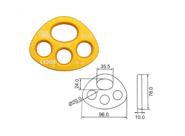 Rotary 16982 THREE HOLE RIGGING PLATE 