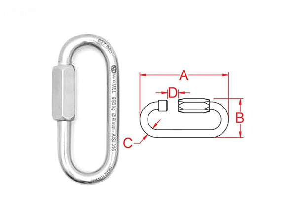 Rotary 16984 QUICK LINK OVAL LONG 3.5"