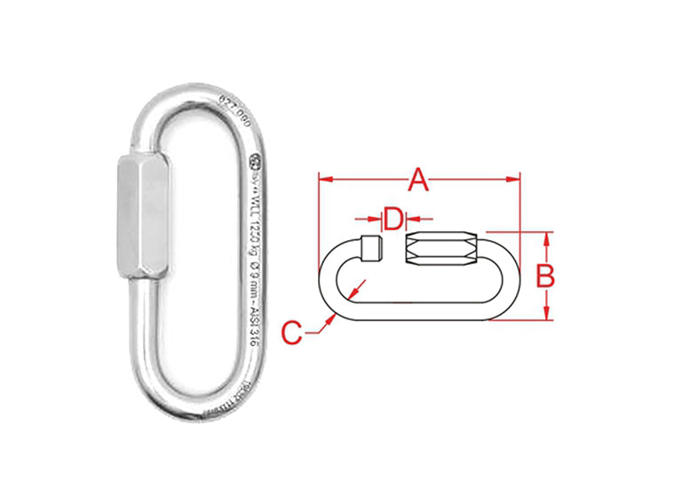 Rotary 16985 QUICK LINK OVAL LONG 3.74