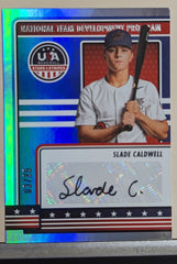 2023 Panini USA Baseball Stars & Stripes - USA National Team Development Program Signatures #NTDP-SC #3/25 Slade Caldwell