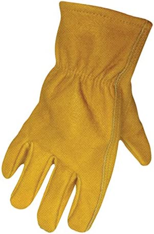 Boss Gloves 6039L Grain Cowhide Leather Driver Style Glove with Palm Patch, Large