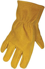 Boss Gloves 6039L Grain Cowhide Leather Driver Style Glove with Palm Patch, Large