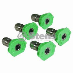 STENS 758-061.  1/4" Composite Spray Nozzle / 3.0 Size, Green, 5 Pack