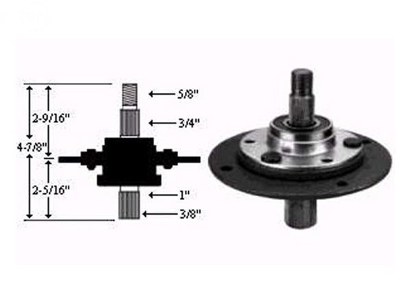 Rotary 8967. ASSEMBLY SPINDLE SHORT MTD 917-0912, 717-0912