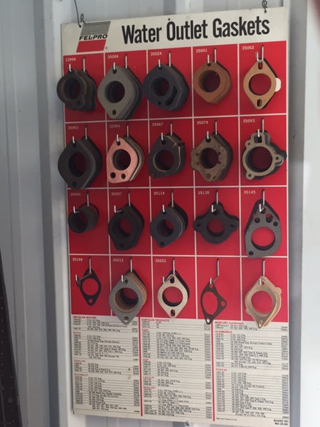 WO 25-84 Felpro Water Outlet Gasket Board w/ Over 100 Gaskets NOS Vintage
