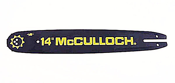 301325 McCulloch 14" Chainsaw Bar pitch 3/8" LP, .050" ga. A318 mount.  NOS Vintage OEM part.